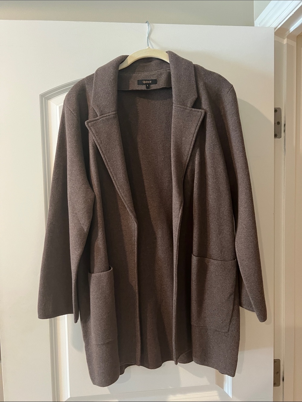 Quince Brown Open-Front Coatigan Blazer